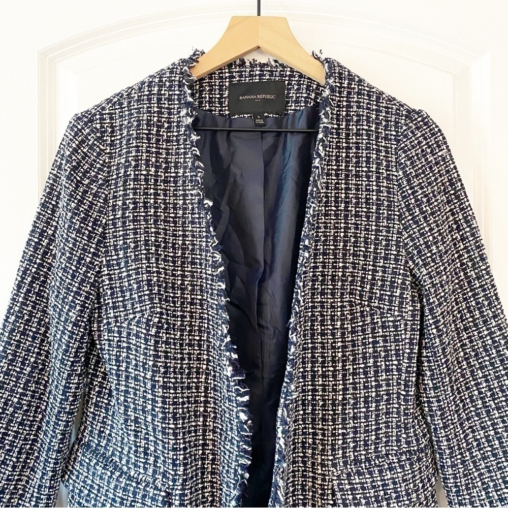 BANANA REPUBLIC Factory Tweed Boucle Blazer Jacket - Picture 5 of 8
